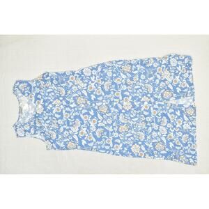 Soft By Avenue Dress Womens Large Linen Blend Sleeveless Floral Summer Casual